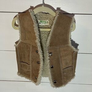 Genuine Leather Sherpa Toddler Vest